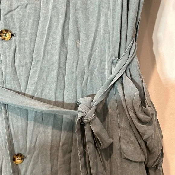 Chaser heirloom woven long sleeve belted trenchcoat coastal cloud wash small new - Picture 4 of 7